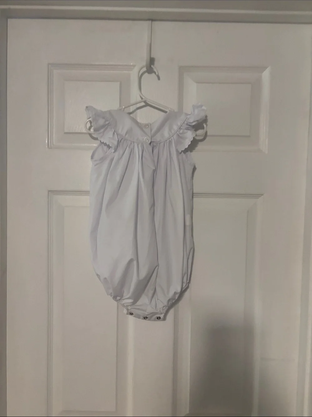 Classic White Baby One-Piece Romper. Could be monogrammed! So cute!